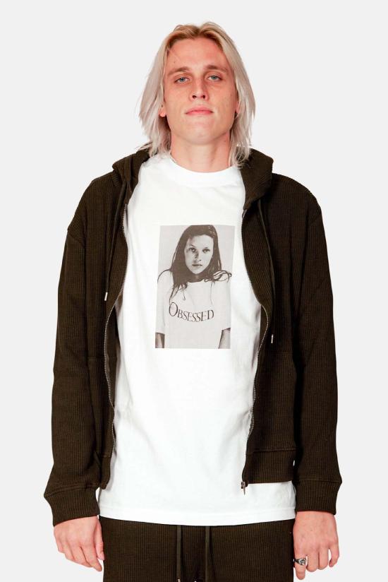  Blue&Cream 자켓 블루&크림 와플 지퍼 후드 티셔츠 블랙