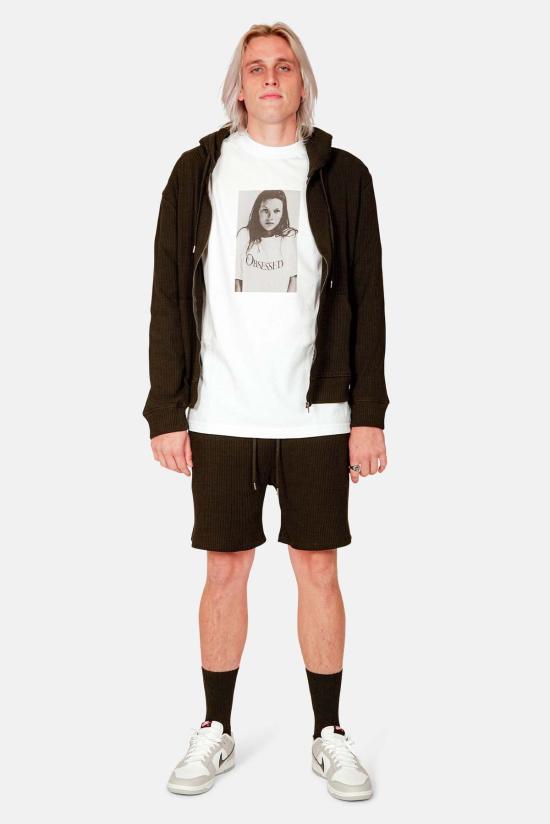  Blue&Cream 자켓 블루&크림 와플 지퍼 후드 티셔츠 블랙 - BLUE&CREAM