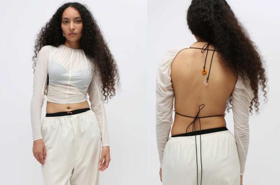  루실 티에브르 블라우스 쉬어 백리스 탑 릴리 - LUCILLE THIEVRE