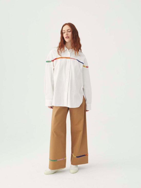  Mii Collection 탑 미이 컬렉션 폴라 크로셰 셔츠 마린