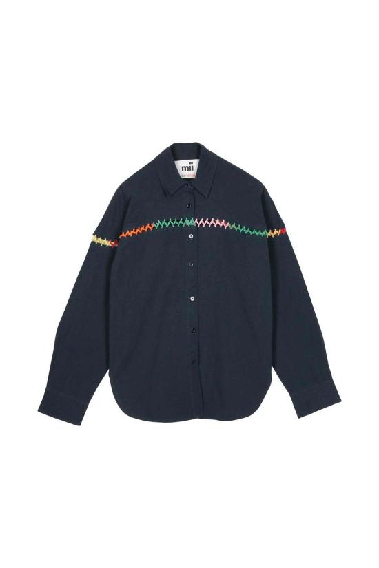  Mii Collection 탑 미이 컬렉션 폴라 크로셰 셔츠 마린 - OTHER BRANDS