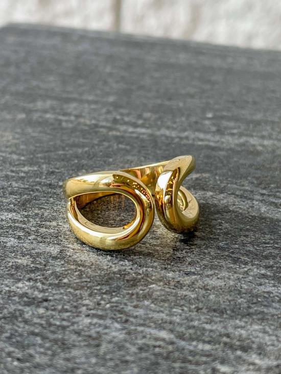  가브리엘라 아티가스 반지 가브리엘라 아르티가스 더블 빔 링 옐로우 골드 플레이트 - GABRIELA ARTIGAS