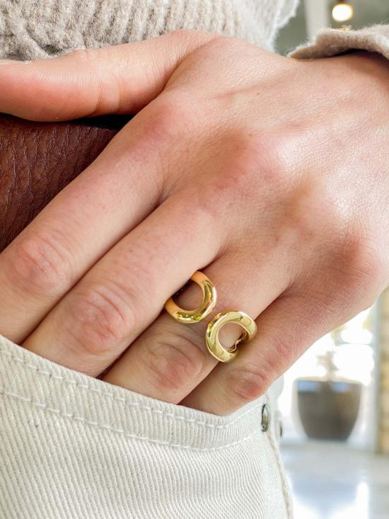  가브리엘라 아티가스 반지 가브리엘라 아르티가스 더블 빔 링 옐로우 골드 플레이트