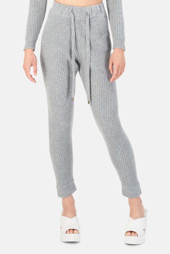  더 타일 클럽 스트레이트 팬츠 타일 클럽 플로렌스 리브드 캐시미어 팬츠 그레이