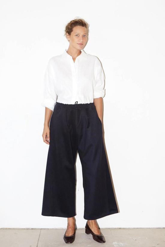  다두라 스트레이트 팬츠 다투라 울 가라테 팬츠 블루 나이트 - DATURA