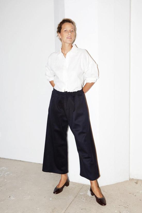  다두라 스트레이트 팬츠 다투라 울 가라테 팬츠 블루 나이트