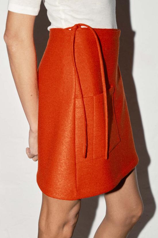  다두라 숏 스커트 다투라 알파카 울 랩 미니 스커트 라바 - DATURA