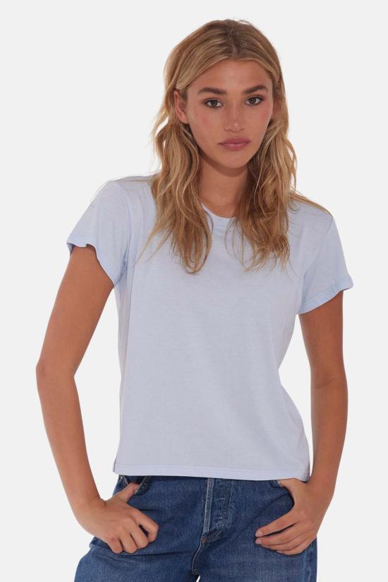  더 타일 클럽 반팔 티셔츠 타일 클럽 베베 럭스 티 아이스 블루 - THE TILE CLUB