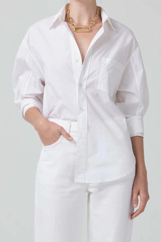  시티즌 오브 휴머니티 셔츠 Citizens Of Humanity Kayla 셔츠 Optic 화이트 - CITIZEN OF HUMANITY