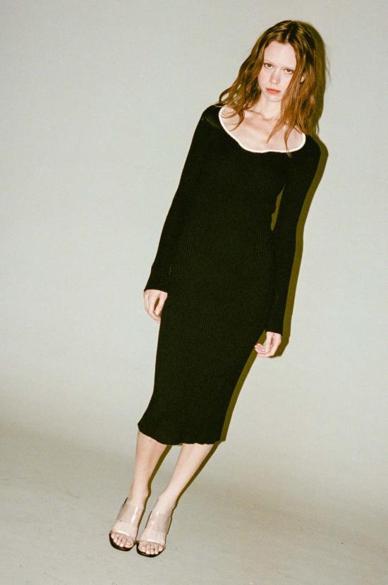  Mozhdeh Matin 롱 원피스 튤립 미디 드레스 블랙