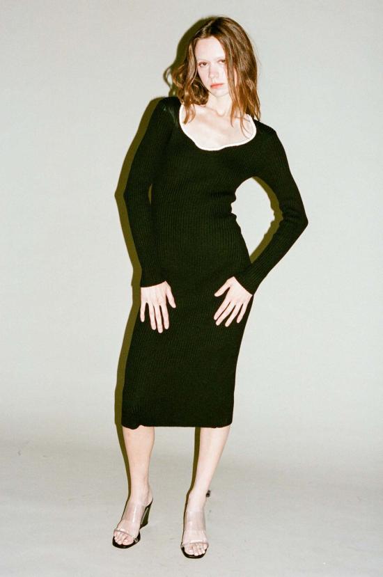  Mozhdeh Matin 롱 원피스 튤립 미디 드레스 블랙 - MOZHDEH MATIN