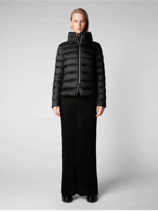  세이브더덕 롱패딩 Save The Duck Reese 3/4 후드 퍼퍼 코트 블랙 - SAVE THE DUCK