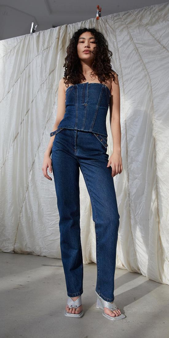  패리스 조지아 데님 팬츠 파리 조지아 조 진 인디고 - PARIS GEORGIA