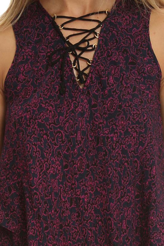  데렉 램 민소매 티셔츠 10 크로스비 V넥 핸커치프 탱크 미드나잇 멀티 - DEREK LAM