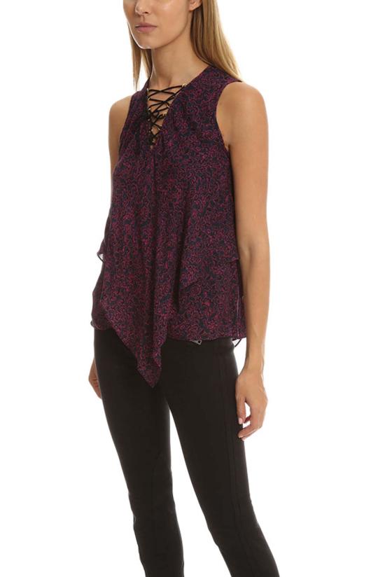  데렉 램 민소매 티셔츠 10 크로스비 V넥 핸커치프 탱크 미드나잇 멀티 - DEREK LAM