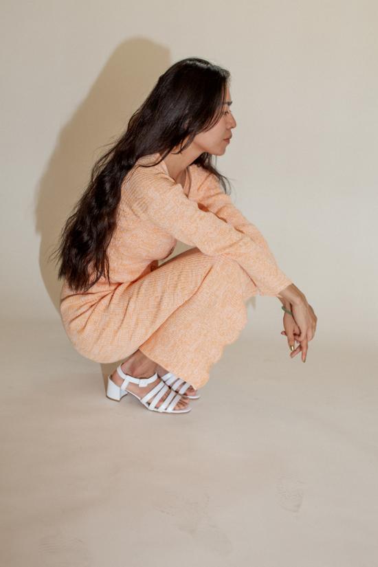  모즈 모즈 미디 스커트 모즈모즈샤인 스커트 피치 - MOZH MOZH