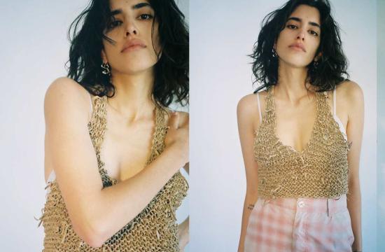  MAIMOUN 민소매 티셔츠 마이문 콰리 홀터 탑 베이지 - OTHER BRANDS