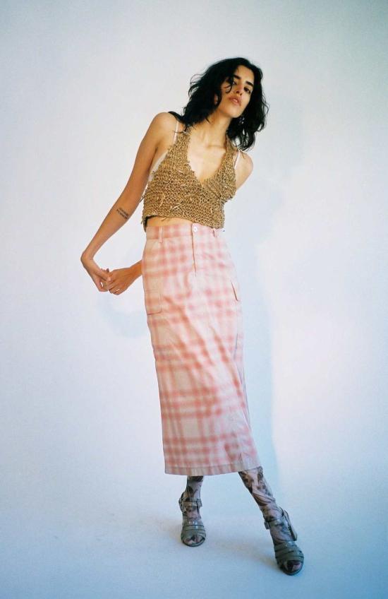  MAIMOUN 민소매 티셔츠 마이문 콰리 홀터 탑 베이지