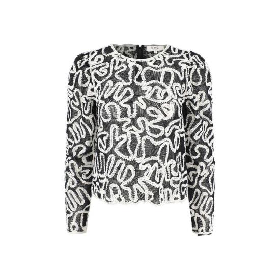  씨뉴욕 긴팔 티셔츠 Sea Ny Alice 자수 바텐버그 탑 멀티