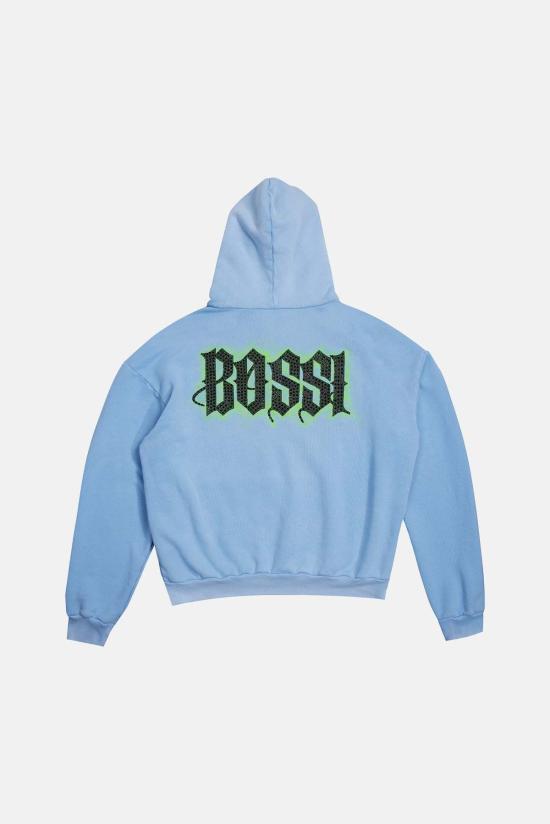  Bossi 후드 티셔츠 Peace In Death 후드  Columbia Blue - BOSSI