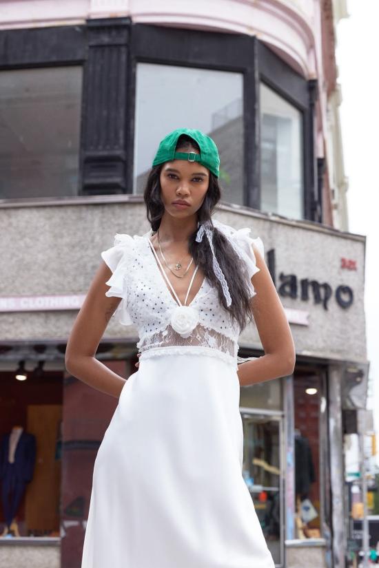  포러브앤레몬스 롱 원피스 For Love & Lemons 카르멘 맥시 드레스 화이트 - FOR LOVE & LEMONS