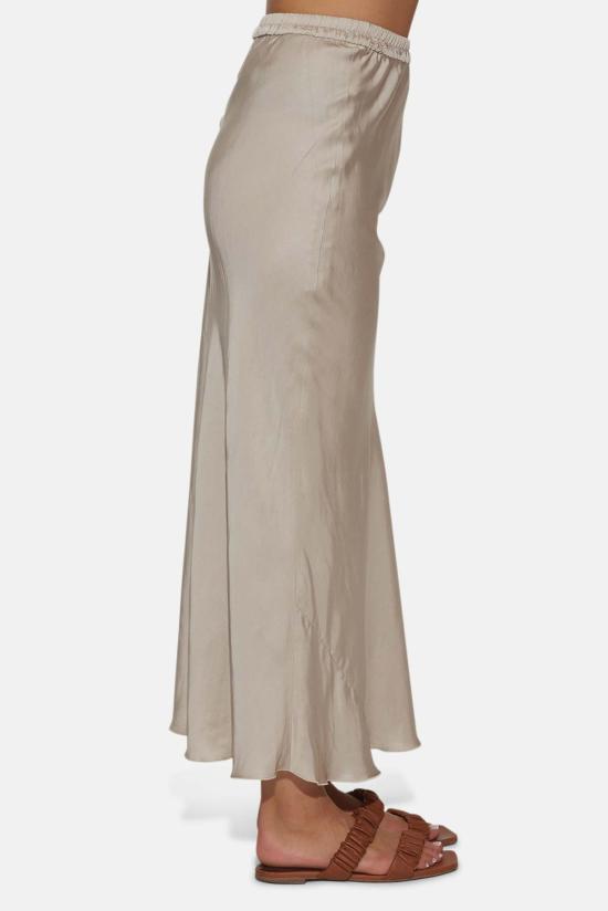  더 타일 클럽 롱 스커트 타일 클럽 아냐 새틴 스커트 샴페인 - THE TILE CLUB