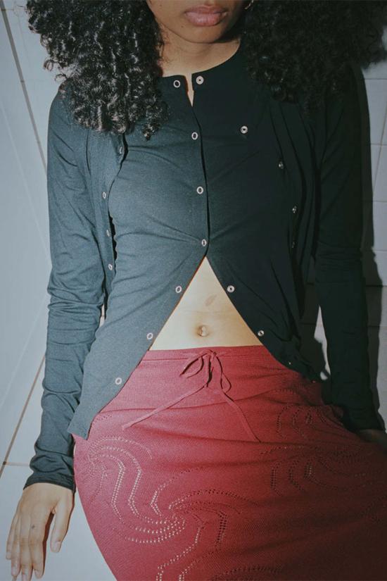  길 가디건 젤 스냅 카디건 - GEEL