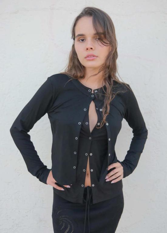  길 가디건 젤 스냅 카디건 - GEEL