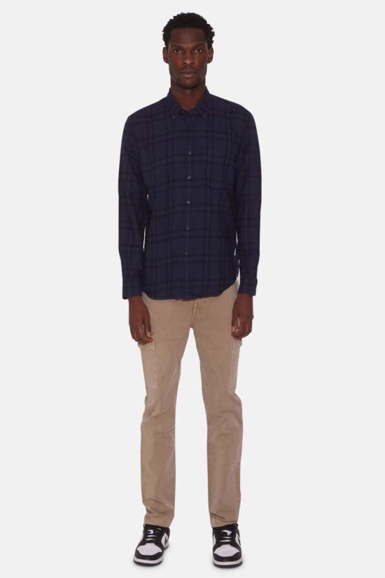  아스페시 긴팔 셔츠 Aspesi 로버트 플레드 플란넬  네이비 - ASPESI