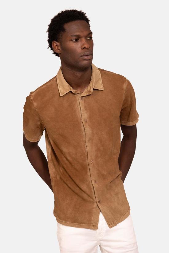  코튼 시티즌 반팔 셔츠 프레슬리 반팔 버튼다운 빈티지 클레이