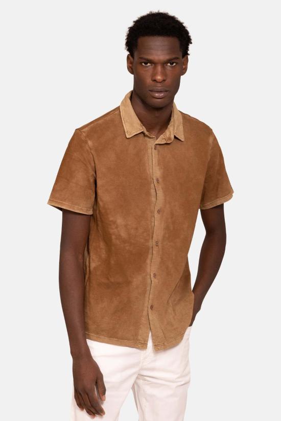  코튼 시티즌 반팔 셔츠 프레슬리 반팔 버튼다운 빈티지 클레이 - COTTON CITIZEN