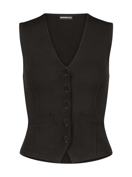  미니 로즈 베스트 코튼 블렌드 조끼 블랙 - MINNIE ROSE