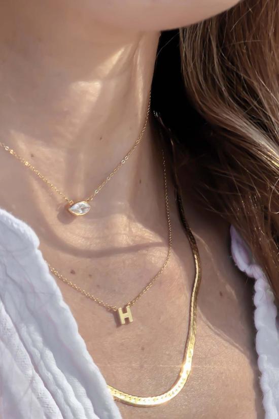  탯치 목걸이/팬던트 Thatch Initial Necklace 14k Gold