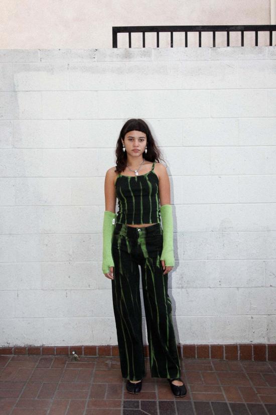  케이코 크롭 팬츠 Kk Co Meteor Pant Lime Jupiter Dye