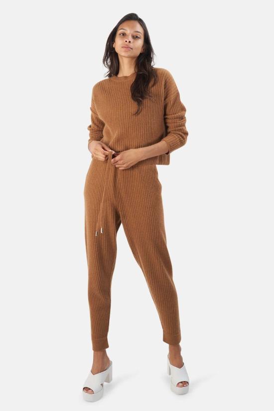  더 타일 클럽 스트레이트 팬츠 플로렌스 리브 캐시미어 팬츠 피칸 러스트 - THE TILE CLUB