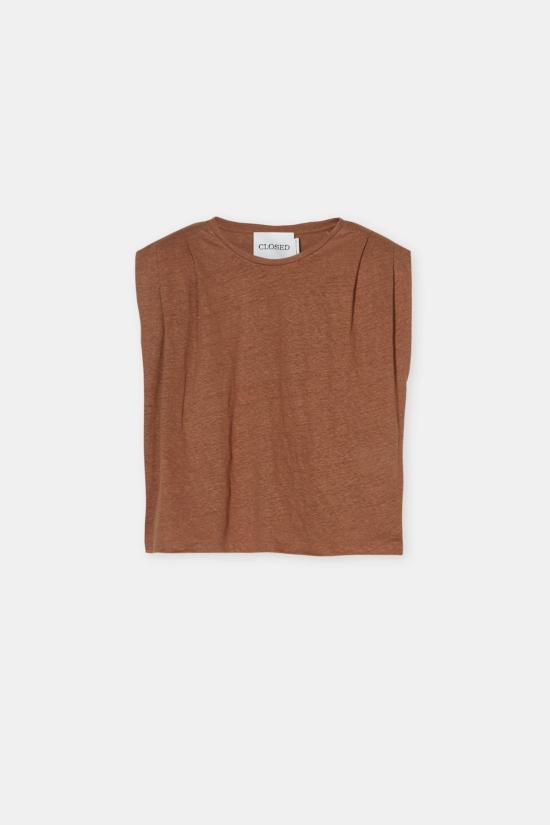  클로즈드 블라우스 닫힌 플리츠 리넨 탑 - CLOSED
