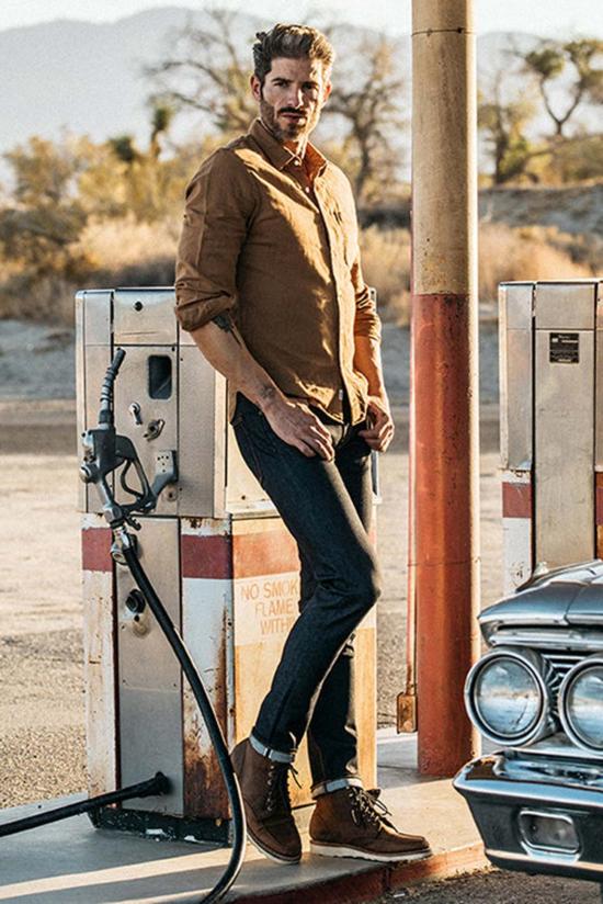  KATO 긴팔 셔츠 카토 리퍼 더블 거즈 셔츠 캐멀 - KATO