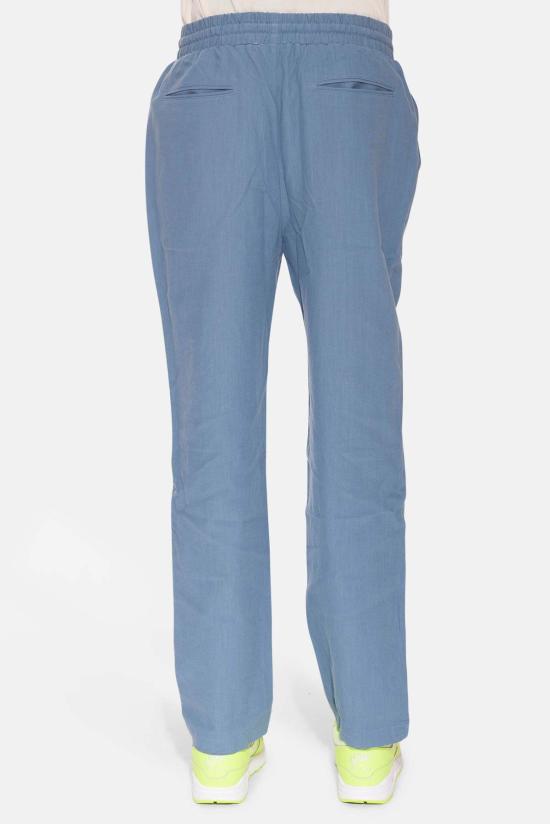  블루&크림 스트레이트 팬츠 베스트 리넨 팬츠 블루 - BLUE&CREAM