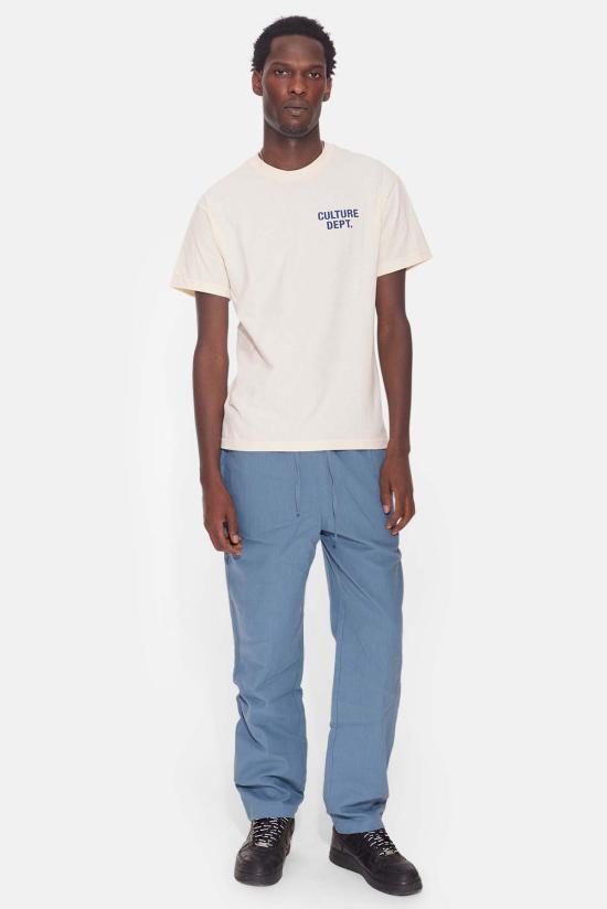  블루&크림 스트레이트 팬츠 베스트 리넨 팬츠 블루 - BLUE&CREAM