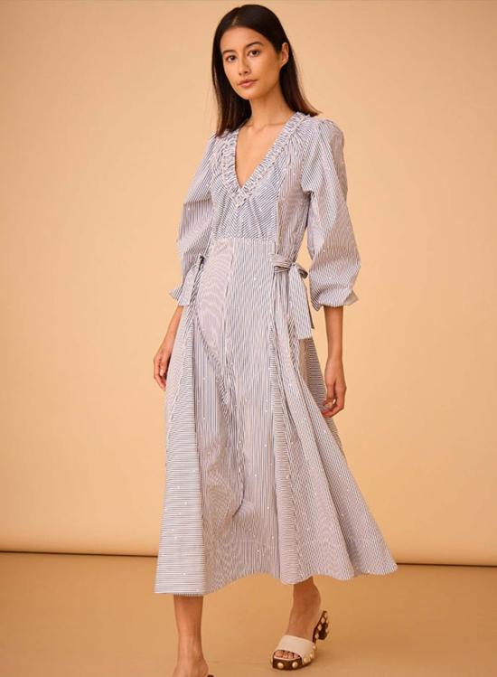  Hunter Bell 숏 원피스 헌터 벨 베라 드레스 장식 크로켓 스트라이프 - HUNTER BELL