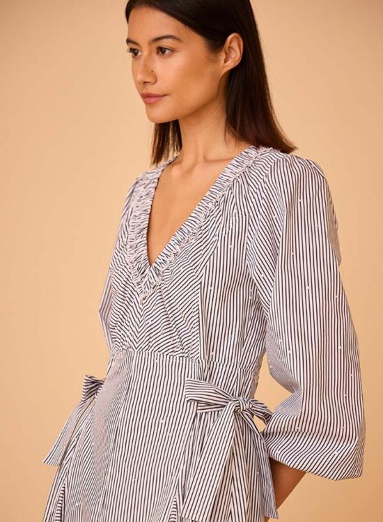  Hunter Bell 숏 원피스 헌터 벨 베라 드레스 장식 크로켓 스트라이프 - HUNTER BELL