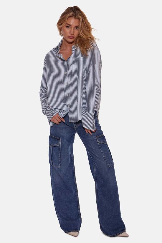  Blue&Cream 후드 티셔츠 블루 앤 크림 포피 버튼다운 팝린 셔츠 그린 스트라이프 - BLUE&CREAM