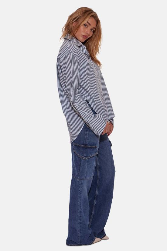  Blue&Cream 후드 티셔츠 블루 앤 크림 포피 버튼다운 팝린 셔츠 그린 스트라이프 - BLUE&CREAM