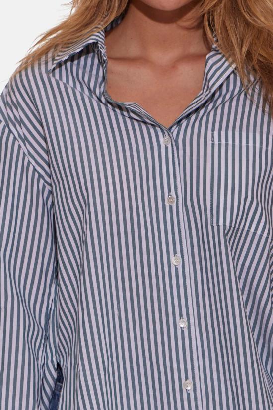  Blue&Cream 후드 티셔츠 블루 앤 크림 포피 버튼다운 팝린 셔츠 그린 스트라이프 - BLUE&CREAM