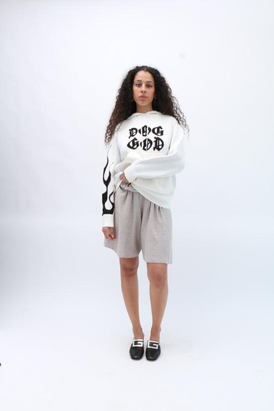  giu giu 후드 티셔츠 지우 지우 도그 갓 스웨트셔츠 화이트 - OTHER BRANDS