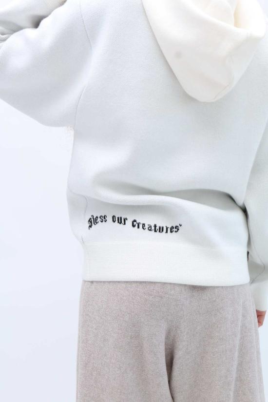  giu giu 후드 티셔츠 지우 지우 도그 갓 스웨트셔츠 화이트 - OTHER BRANDS