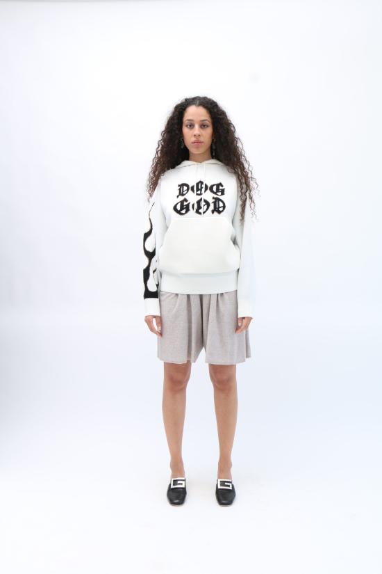  giu giu 후드 티셔츠 지우 지우 도그 갓 스웨트셔츠 화이트 - OTHER BRANDS