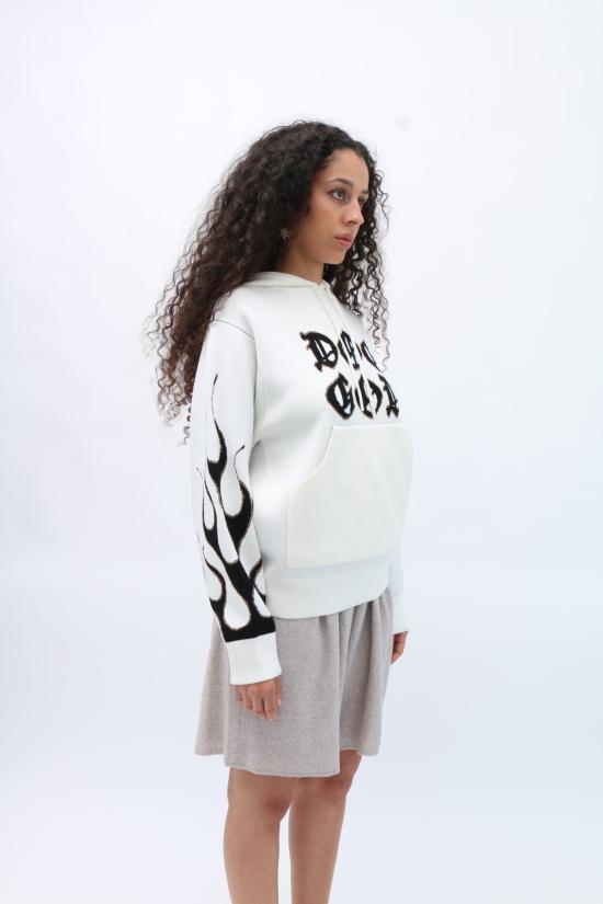  giu giu 후드 티셔츠 지우 지우 도그 갓 스웨트셔츠 화이트 - OTHER BRANDS