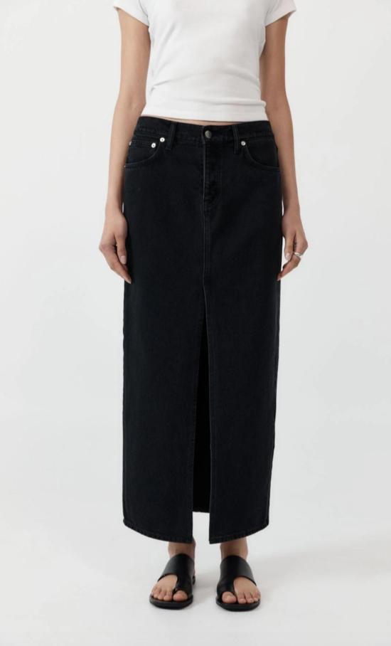  세인트아그니 데님 팬츠 세인트 아그니 데님 맥시 스커트 워시드 블랙 - ST.AGNI