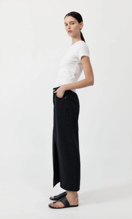  세인트아그니 데님 팬츠 세인트 아그니 데님 맥시 스커트 워시드 블랙 - ST.AGNI